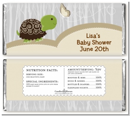 Baby Turtle Neutral - Personalized Baby Shower Candy Bar Wrappers