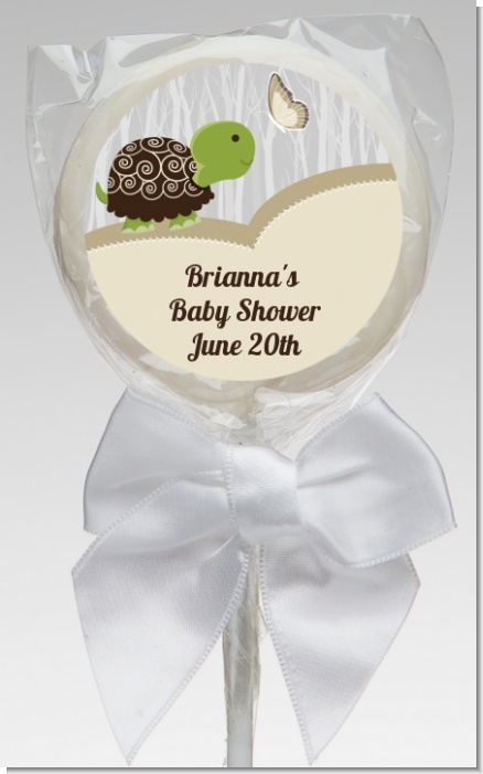 Baby Turtle Neutral - Personalized Baby Shower Lollipop Favors