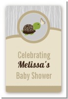 Baby Turtle Neutral - Custom Large Rectangle Baby Shower Sticker/Labels