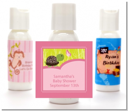 Baby Turtle Pink - Personalized Baby Shower Lotion Favors