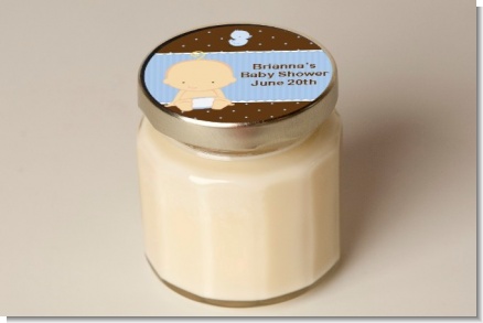 Baby Boy Caucasian - Baby Shower Personalized Candle Jar