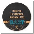 Baby Boy Chalk Inspired - Round Personalized Baby Shower Sticker Labels thumbnail