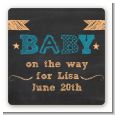 Baby Boy Chalk Inspired - Square Personalized Baby Shower Sticker Labels thumbnail