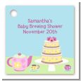 Baby Brewing Tea Party - Personalized Baby Shower Card Stock Favor Tags thumbnail