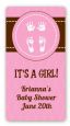 Baby Feet Pitter Patter Pink - Custom Rectangle Baby Shower Sticker/Labels thumbnail