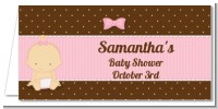 Baby Girl Caucasian - Personalized Baby Shower Place Cards