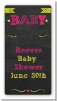 Baby Girl Chalk Inspired - Custom Rectangle Baby Shower Sticker/Labels
