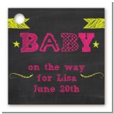 Baby Girl Chalk Inspired - Personalized Baby Shower Card Stock Favor Tags