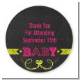 Baby Girl Chalk Inspired - Round Personalized Baby Shower Sticker Labels thumbnail