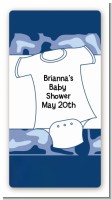Baby Outfit Blue Camo - Custom Rectangle Baby Shower Sticker/Labels