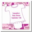 Baby Outfit Pink Camo - Personalized Baby Shower Card Stock Favor Tags thumbnail