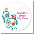 Baby Sprinkle - Round Personalized Baby Shower Sticker Labels thumbnail