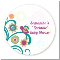 Baby Sprinkle - Round Personalized Baby Shower Sticker Labels