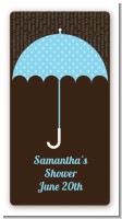 Baby Sprinkle Umbrella Blue - Custom Rectangle Baby Shower Sticker/Labels