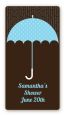 Baby Sprinkle Umbrella Blue - Custom Rectangle Baby Shower Sticker/Labels thumbnail
