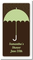 Baby Sprinkle Umbrella Green - Custom Rectangle Baby Shower Sticker/Labels