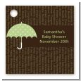 Baby Sprinkle Umbrella Green - Personalized Baby Shower Card Stock Favor Tags thumbnail