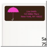 Baby Sprinkle Umbrella Pink - Baby Shower Return Address Labels