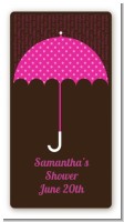 Baby Sprinkle Umbrella Pink - Custom Rectangle Baby Shower Sticker/Labels