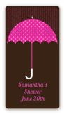 Baby Sprinkle Umbrella Pink - Custom Rectangle Baby Shower Sticker/Labels