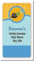 Baby Turtle Blue - Custom Rectangle Baby Shower Sticker/Labels
