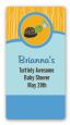 Baby Turtle Blue - Custom Rectangle Baby Shower Sticker/Labels thumbnail