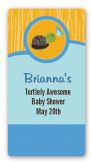 Baby Turtle Blue - Custom Rectangle Baby Shower Sticker/Labels