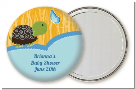 Baby Turtle Blue - Personalized Baby Shower Pocket Mirror Favors