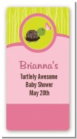 Baby Turtle Pink - Custom Rectangle Baby Shower Sticker/Labels