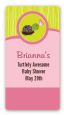 Baby Turtle Pink - Custom Rectangle Baby Shower Sticker/Labels thumbnail