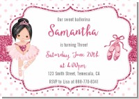 Ballerina - Birthday Party Invitations