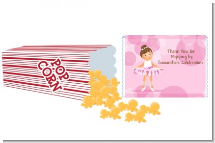 Ballerina - Personalized Popcorn Wrapper Birthday Party Favors