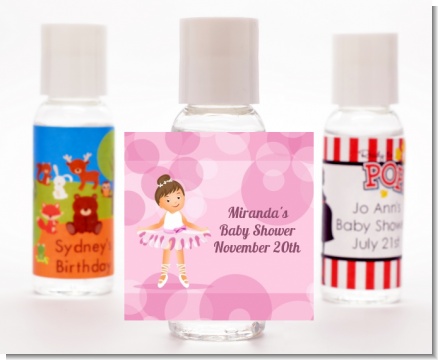 Ballet Dancer - Personalized Birthday Party Hand Sanitizers Favors