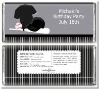 Baseball Jersey Black and White - Personalized Birthday Party Candy Bar Wrappers