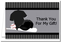 Baseball Jersey Black and White - Birthday Party Thank You Cards