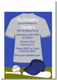 Baseball Jersey Blue and Grey - Birthday Party Petite Invitations