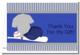 Baseball Jersey Blue and Grey - Birthday Party Thank You Cards thumbnail