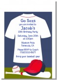 Baseball Jersey Blue and Red - Birthday Party Petite Invitations