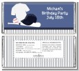Baseball Jersey Blue and White Stripes - Personalized Birthday Party Candy Bar Wrappers thumbnail