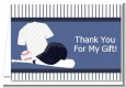 Baseball Jersey Blue and White Stripes - Birthday Party Thank You Cards thumbnail