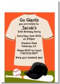 Baseball Jersey Orange and Black - Birthday Party Petite Invitations