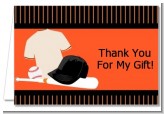 Baseball Jersey Orange and Black - Birthday Party Thank You Cards