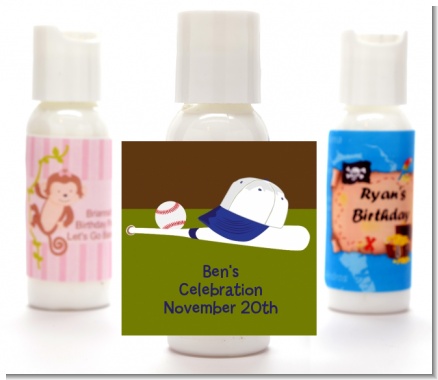 Baseball - Personalized Birthday Party Lotion Favors
