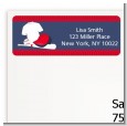 Baseball Jersey Blue and Red - Birthday Party Return Address Labels thumbnail