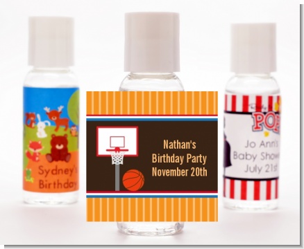 Basketball - Personalized Birthday Party Hand Sanitizers Favors