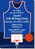 Basketball Jersey Blue and Orange - Birthday Party Invitations