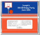 Basketball Jersey Blue and Orange - Personalized Birthday Party Candy Bar Wrappers