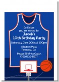 Basketball Jersey Blue and Orange - Birthday Party Petite Invitations
