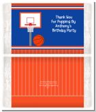 Basketball Jersey Blue and Orange - Personalized Popcorn Wrapper Birthday Party Favors