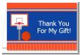 Basketball Jersey Blue and Orange - Birthday Party Thank You Cards thumbnail